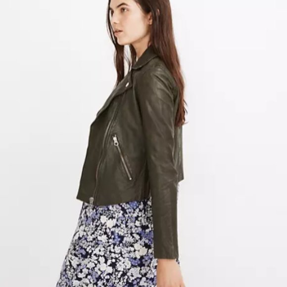 Washed Leather Motorcycle Jacket - Picture 3 of 6